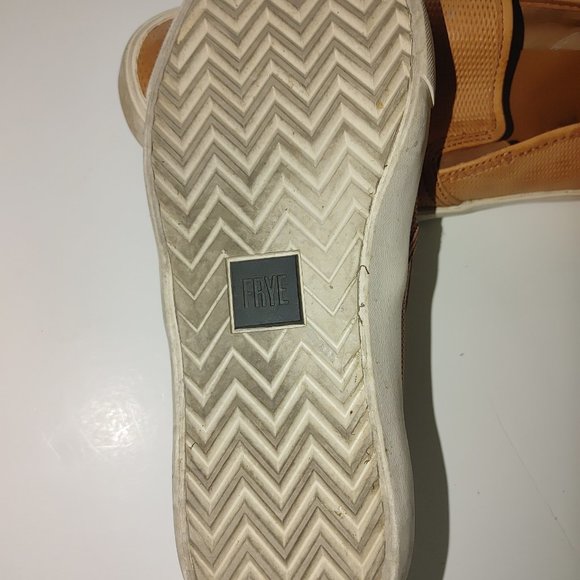 FRYE Men's Leather Slip-on Sneakers Brown Size 7 Pre-owned - Picture 5 of 7